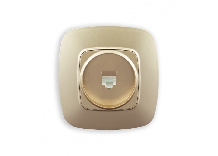 Розетка телефонна цифрова золото ELA