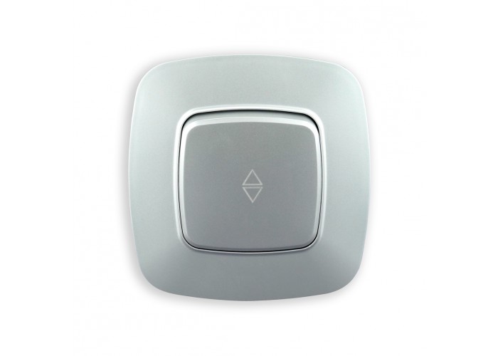 Вимикач прохідний 1-клавішний срібло ELA