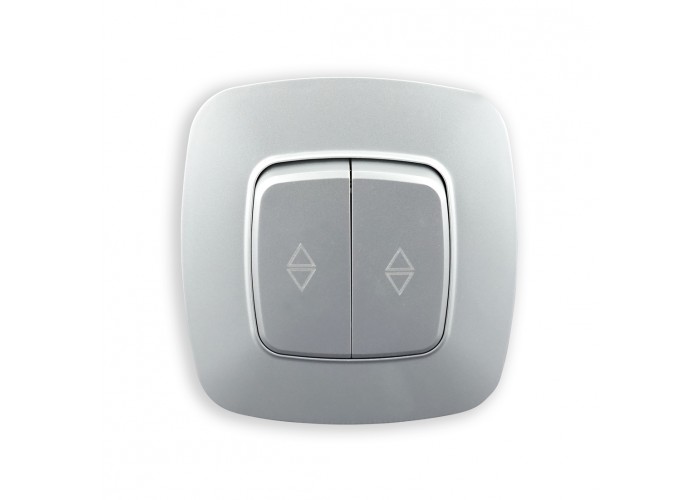 Вимикач прохідний 2-клавішний срібло ELA