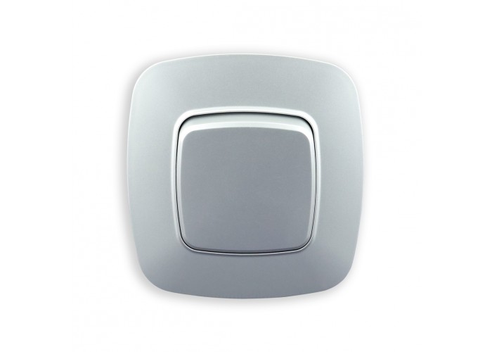 Вимикач 1-клавішний срібло ELA