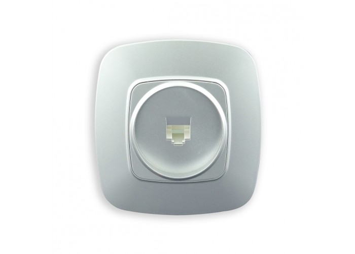 Розетка телефонная цифровая серебро ELA