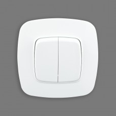 Вимикач 2-клавішний білий ELA