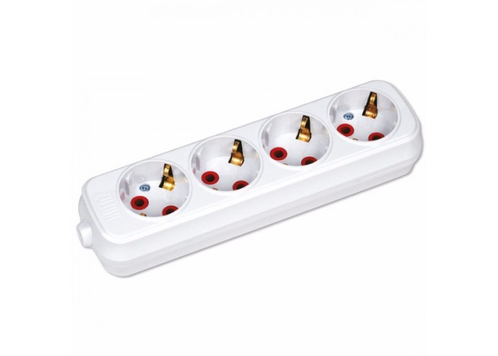 Колодка 4 гнізда з заземленням