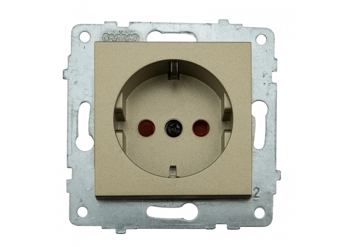 Механизм розетки с заземлением и шторками GRANO антрацит