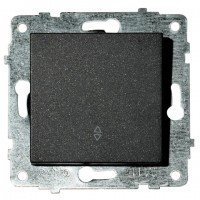 Механизм выключателя проходной 1-клавишный GRANO черный