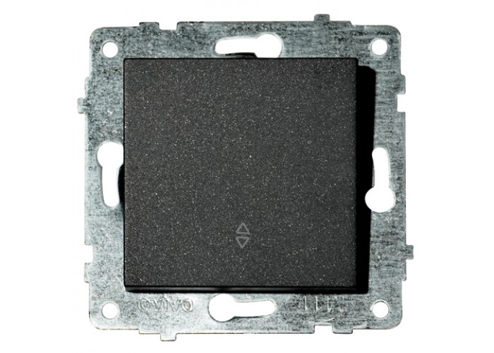 Механизм выключателя проходной 1-клавишный GRANO черный