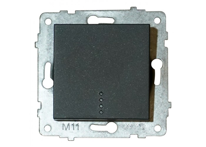 Механизм выключателя 1-клв. с подсветкой GRANO черный