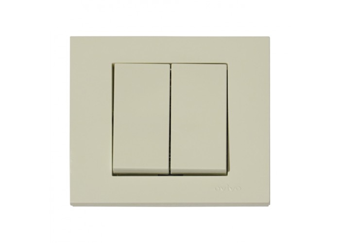 Выключатель 2-клавишный кремовый GRANO