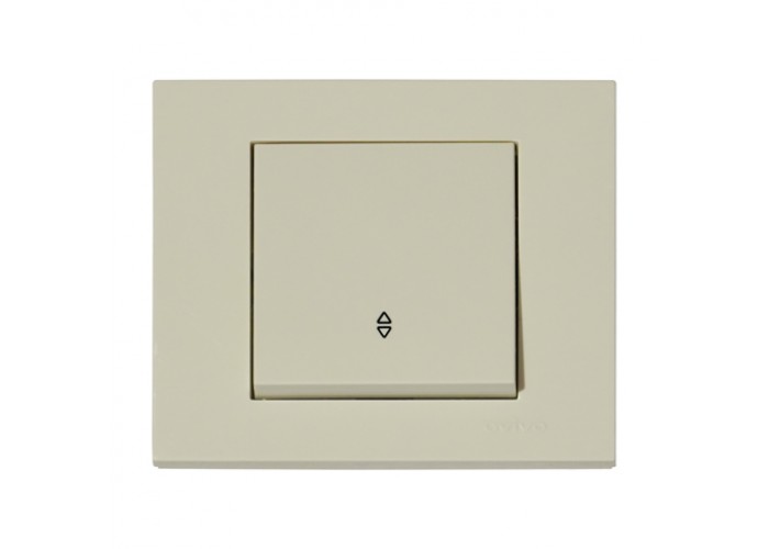 Вимикач прохідний 1-клавішний кремовий GRANO