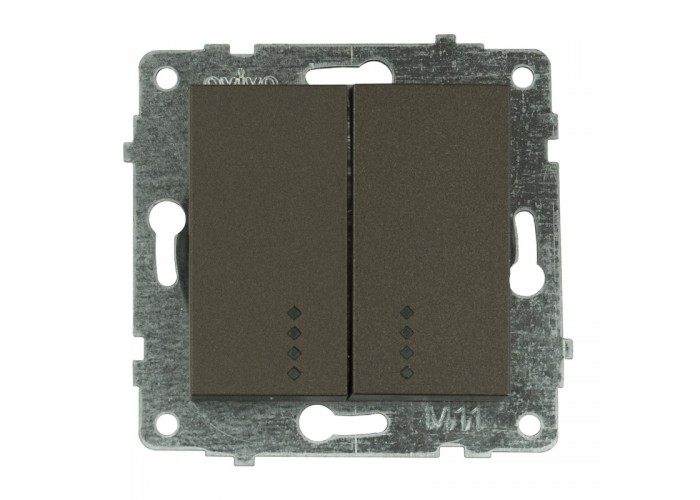 Механизм выключателя 2-клв. с подсветкой GRANO мока