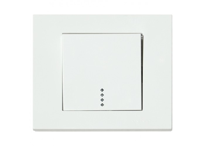 Вимикач 1-клавішний з підсвіткою білий GRANO