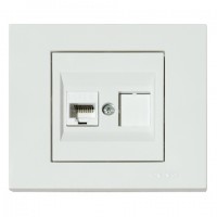 Розетка компьютерная (CAT6) белая GRANO