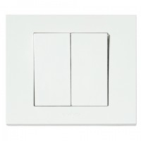 Выключатель 2-клавишный белый GRANO