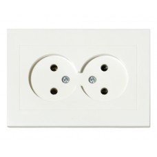 Розетка подвійна без заземлення біла GRANO