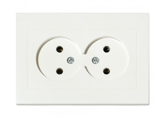 Розетка подвійна без заземлення біла GRANO