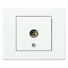 Розетка ТВ прохідна біла GRANO