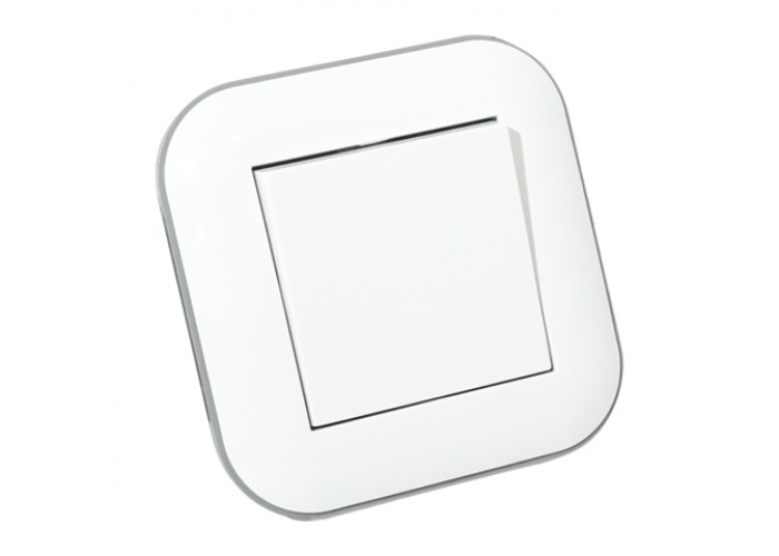 Выключатель 1-клавишный LOFT белый+серый