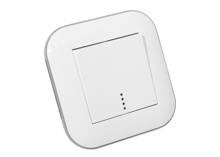 Вимикач 1-клавішний з підсвіткою LOFT білий+сірий