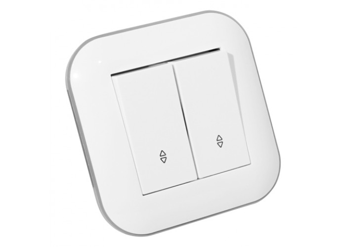 Выключатель проходной 2-клавишный LOFT белый+серый