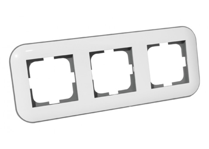 Рамка 3-на LOFT білий+сірий