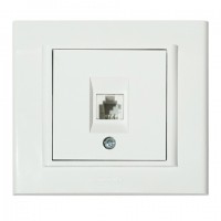 Розетка телефонная белая MINA