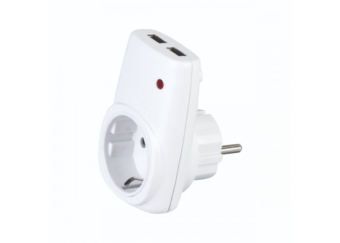 Розетка с заземлением + USB AXIS