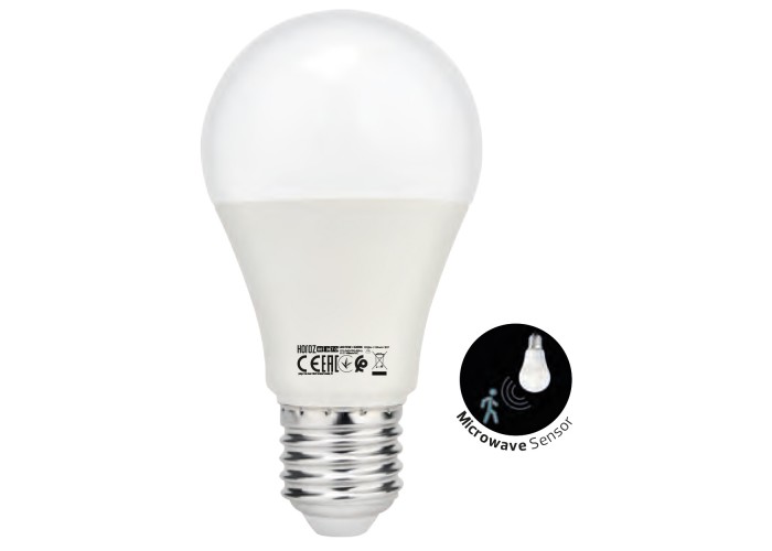 Светодиодная лампа FORCE-10 с сумеречным датчиком и датчиком движения 6400K