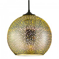 Светильник подвесной QUANTUM Е27 3D-эффект хром круглый