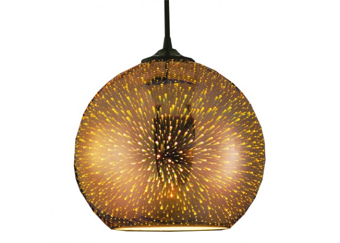 Світильник підвісний QUANTUM Е27 3D-ефект хром мідь