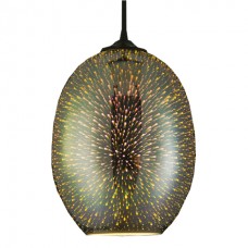 Світильник підвісний QUANTUM Е27 3D-ефект хром овальний