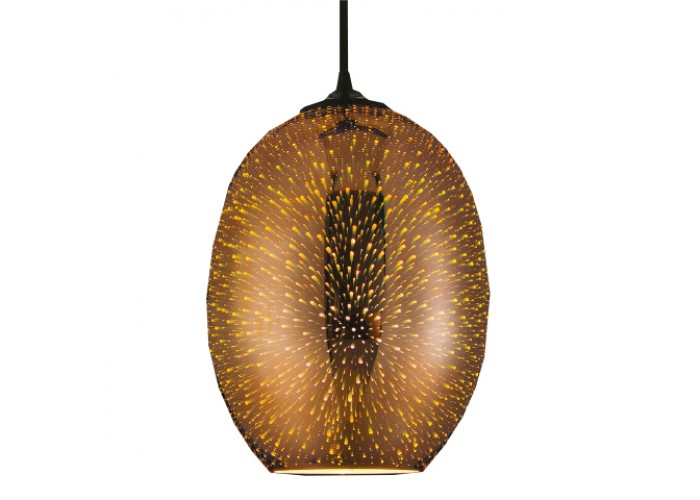 Світильник підвісний QUANTUM Е27 3D-ефект мідь овальний