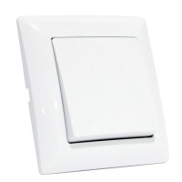 Выключатель 1-клавишный белый TINA