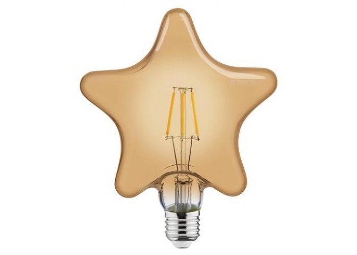 Светодиодная лампа FILAMENT RUSTIC STAR-6 6W E27 2200К