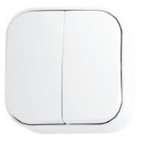 Вимикач 2-клавішний білий  EVA