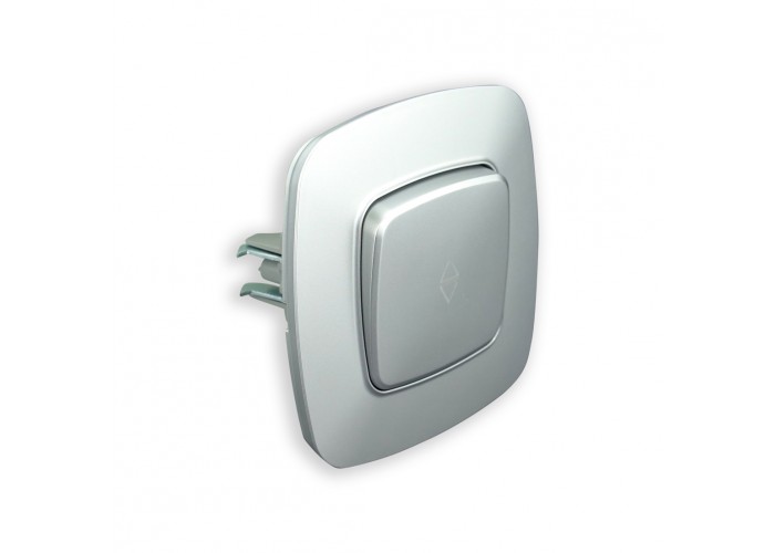 Вимикач прохідний 1-клавішний срібло ELA