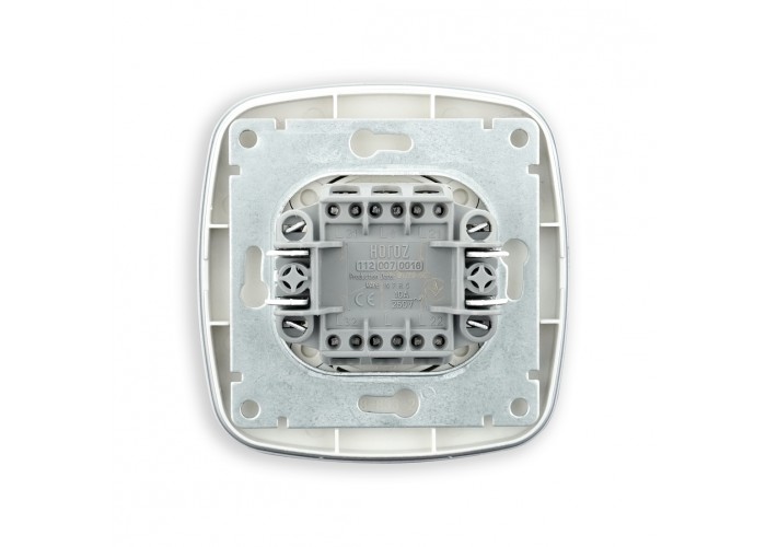 Вимикач прохідний 2-клавішний срібло ELA