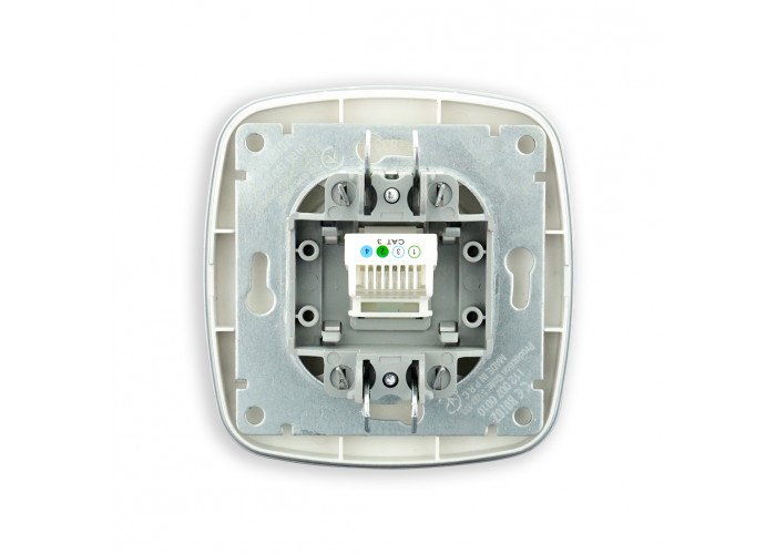 Розетка телефонная цифровая серебро ELA