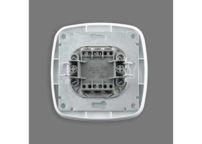 Вимикач прохідний 1-клавішний білий ELA