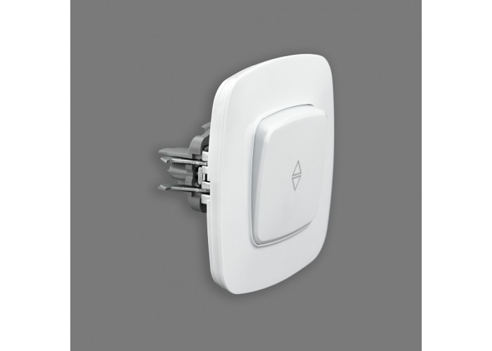 Вимикач прохідний 1-клавішний білий ELA