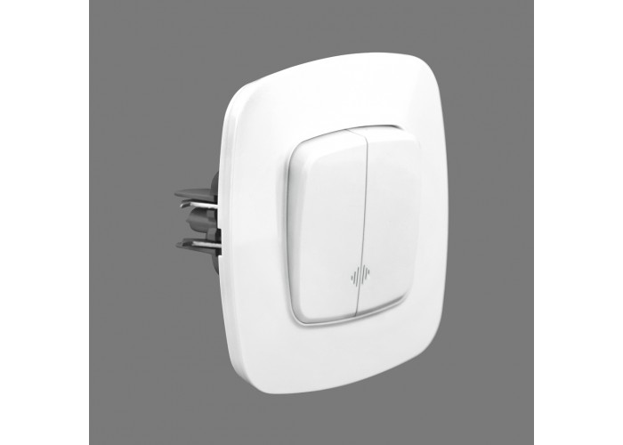 Вимикач 2-клавішний з підсвіткою білий ELA