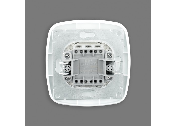 Выключатель 2-клавишный белый ELA