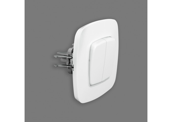 Выключатель 2-клавишный белый ELA