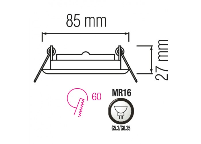 Світильник галогенний ORKIDE матовий хром