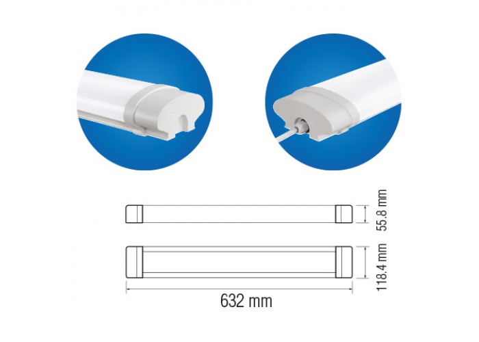 Светодиодный светильник влагозащищенный OKYANUS-36 36W 6400K