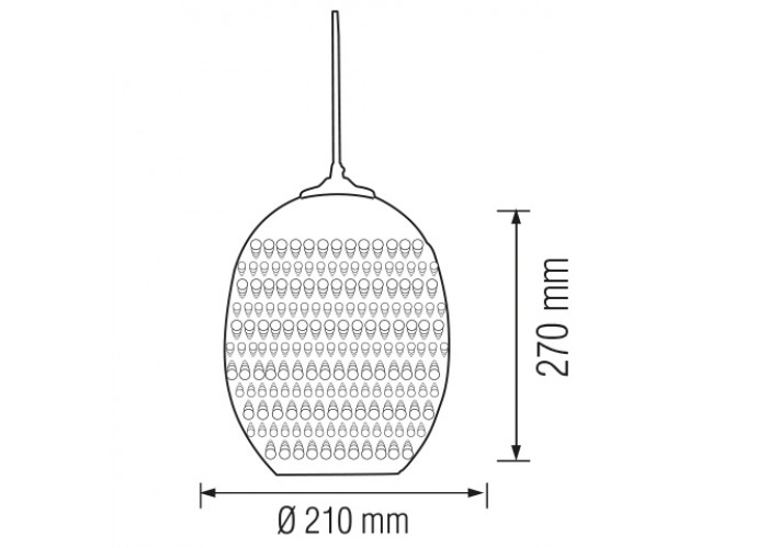 Світильник підвісний QUANTUM Е27 3D-ефект мідь овальний