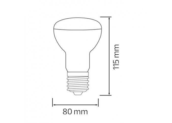 Світлодіодна лампа REFLED-12 12W  E27 4200К R80