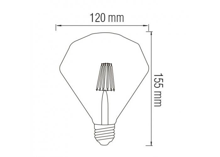 Светодиодная лампа Filament RUSTIC DIAMOND-6 6W E27 2200К
