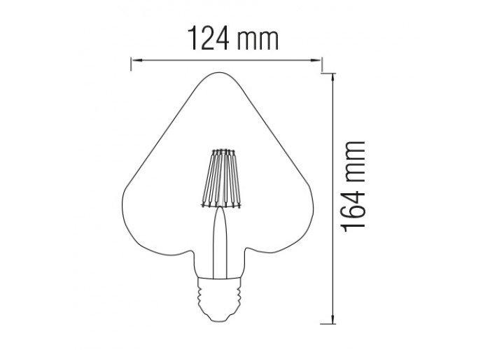 Светодиодная лампа FILAMENT RUSTIC HEART-6 6W E27 2200К