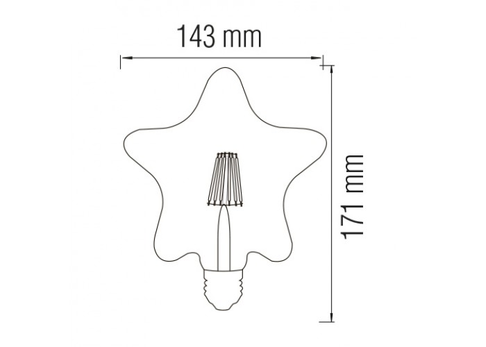Светодиодная лампа FILAMENT RUSTIC STAR-6 6W E27 2200К