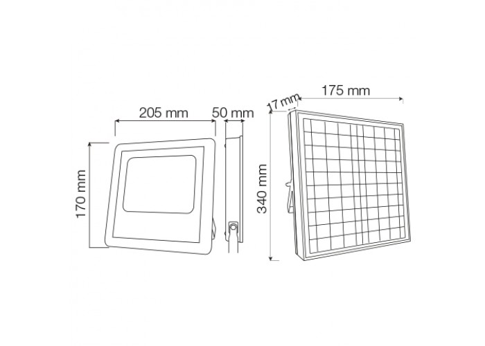 Прожектор светодиодный с солнечной панелью TIGER-25 25W 6400K
